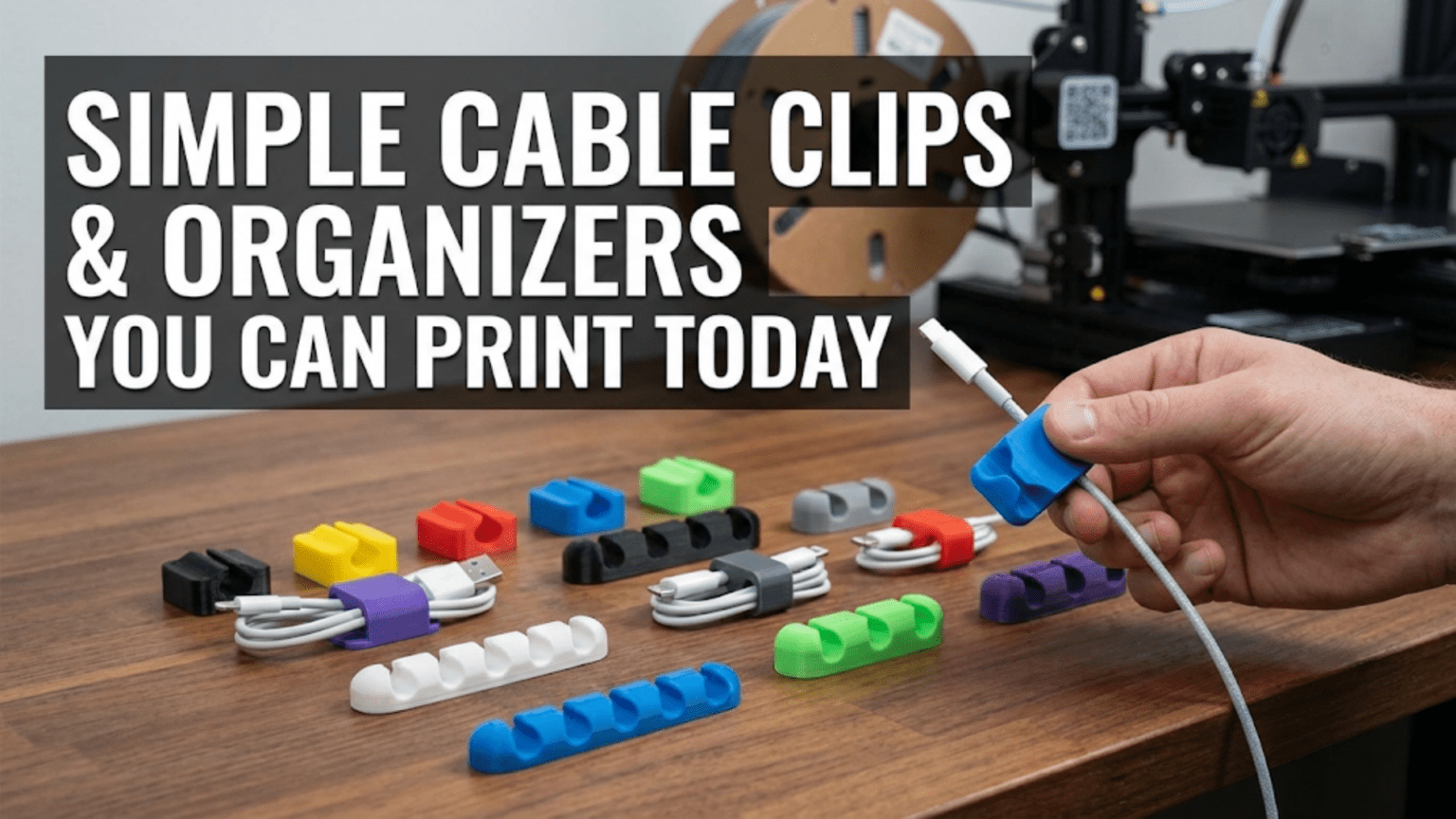 Simple Cable Clips and Organizers You Can Print Today