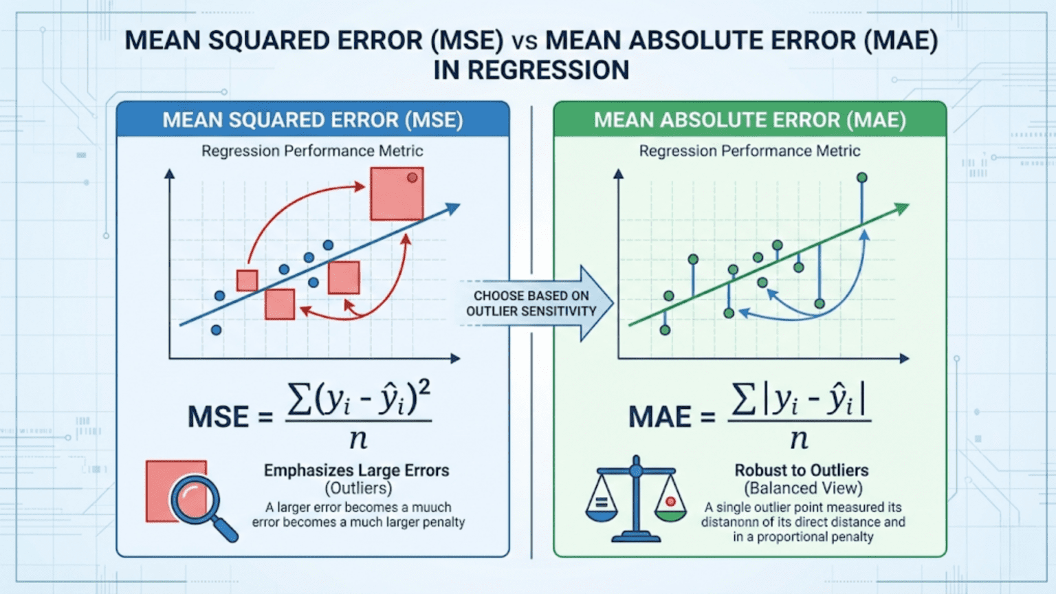 Mean Squared Error vs Mean Absolute Error in Regression
