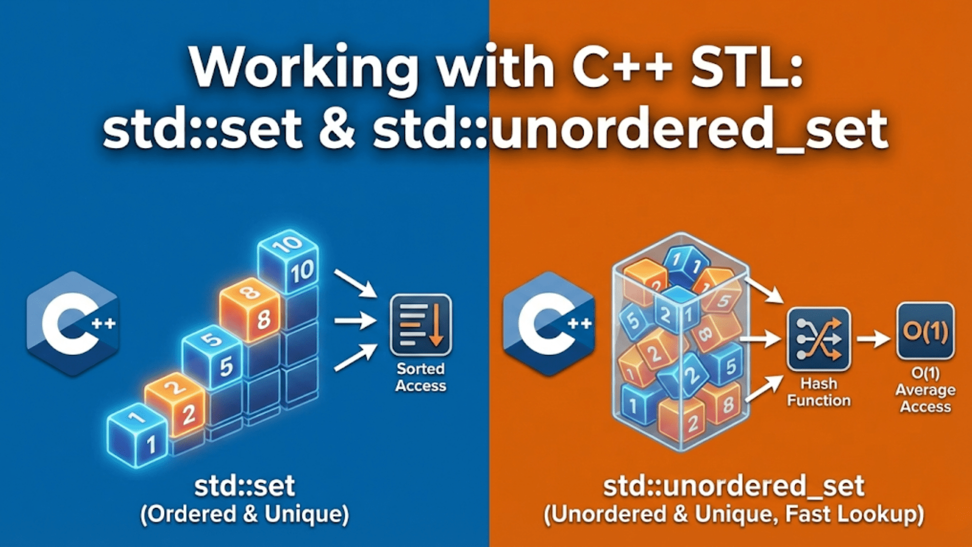Working with std::set and std::unordered_set