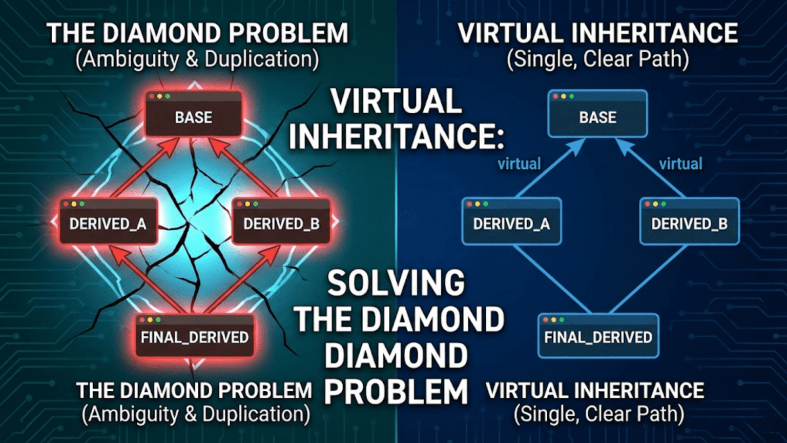 Virtual Inheritance: Solving the Diamond Problem