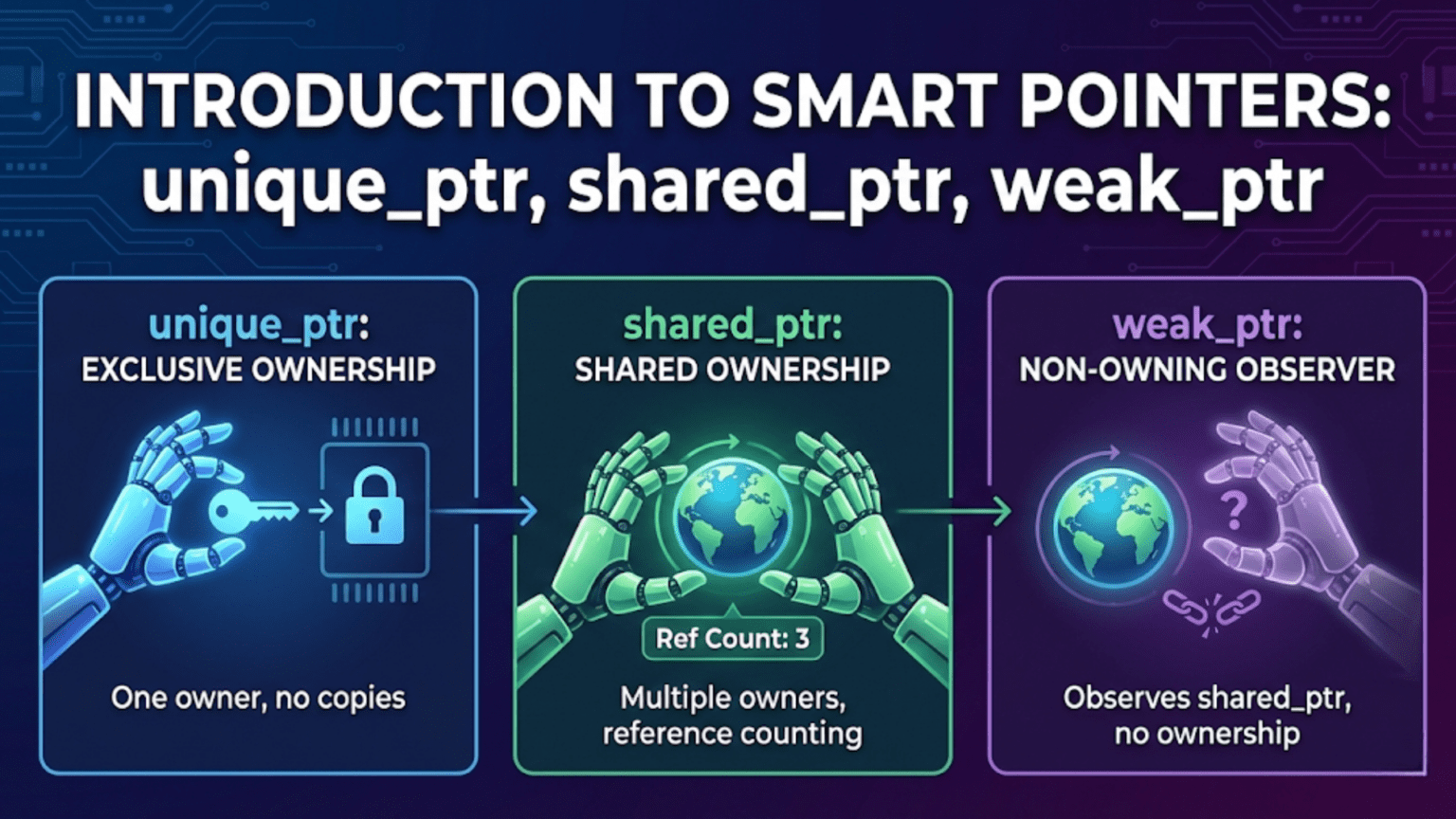 Introduction to Smart Pointers: unique_ptr, shared_ptr, weak_ptr