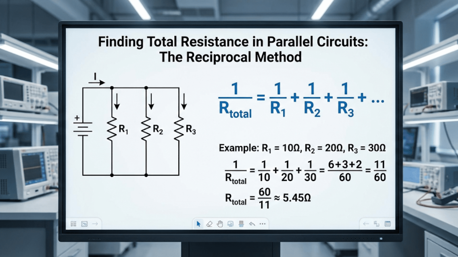 Finding Total Resistance in Parallel Circuits: The Reciprocal Method