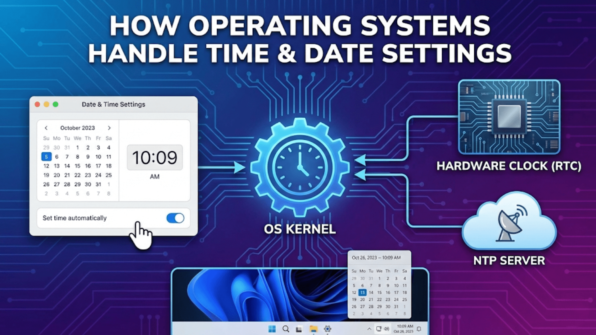 How Operating Systems Handle Time and Date Settings