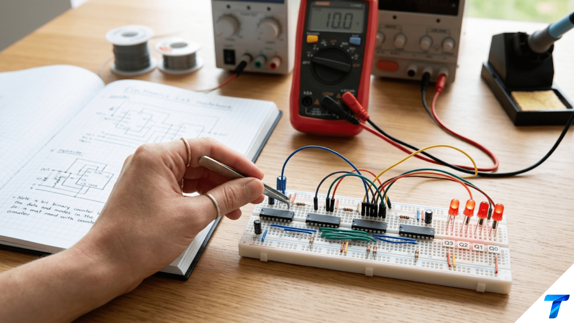 Building a Simple Counter Circuit with Flip-Flops