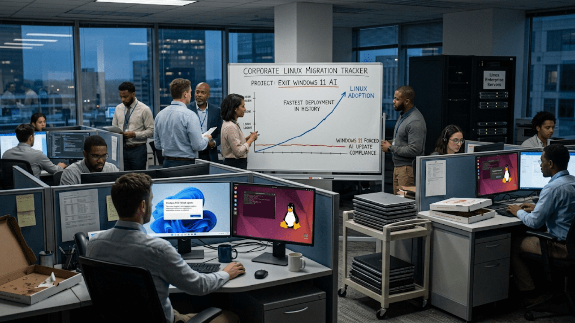 Windows 11's AI-Forced Updates Driving Fastest Corporate Linux Migration in History